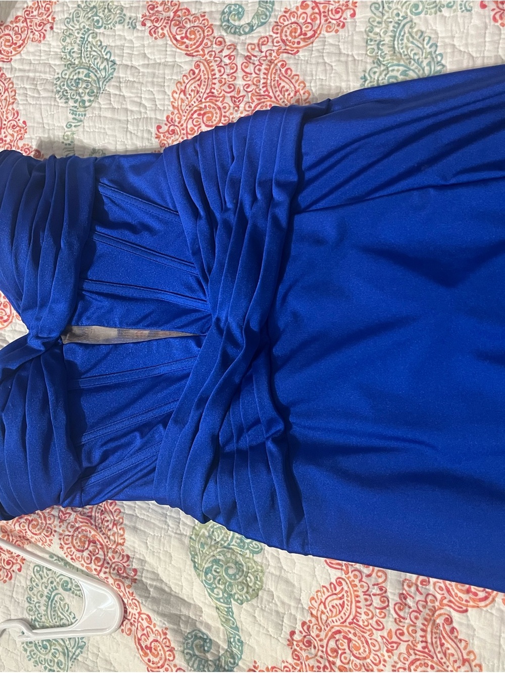 Betsey Johnson Royal Blue Strapless Ruched Cocktail Dress
